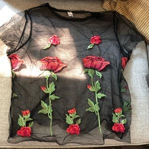 Mesh rose top